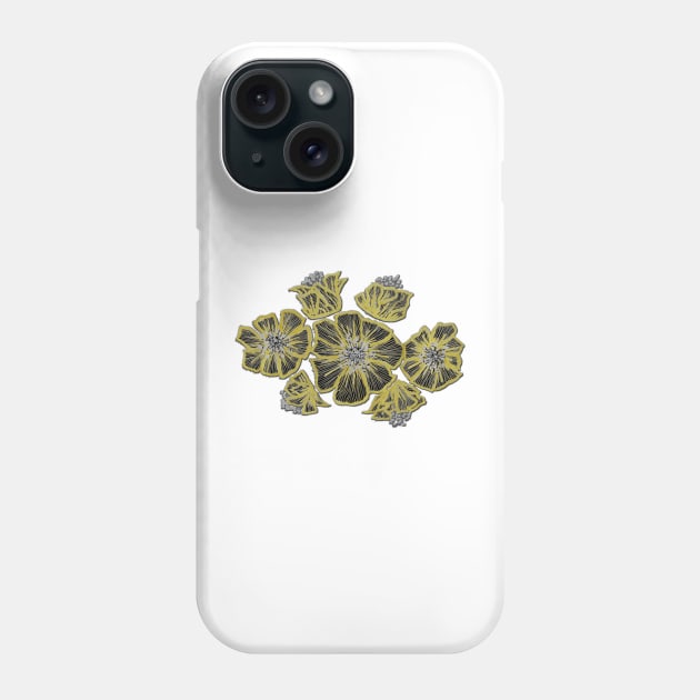 GOLDEN FLOWER Effect Phone Case by nastiaart