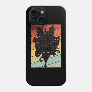 Black Cats Vintage Retro 80s 70s Phone Case