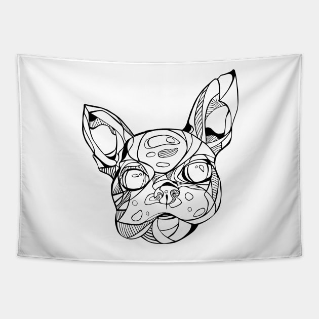 Tribal French Bulldog Tapestry by JuicyCreations