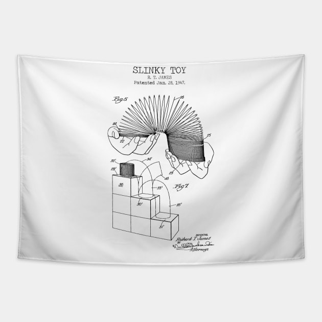 SLINKY TOY patent Tapestry by Dennson Creative