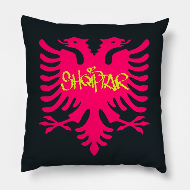 ALBANIAN FLAG w/ "SHQIPTAR" (ALBANIAN PERSON /MALE) Pillow by MADMONKEEZ