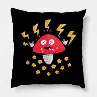 Kawaii Mushroom Pop Punk Heavy Metal Music Pillow