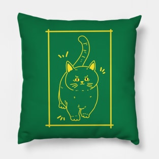 Yellow Brave Cat Pillow