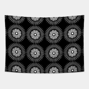 Black and white floral pattern Tapestry