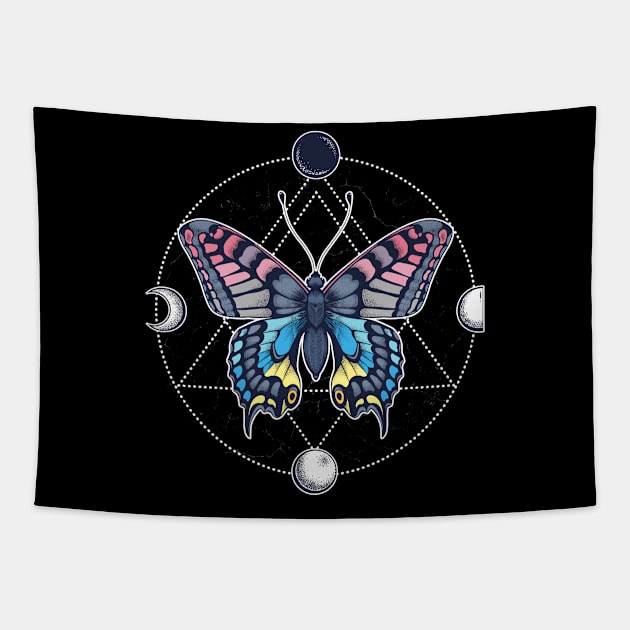 Genderflux Butterfly LGBT Pride Flag Tapestry by Psitta