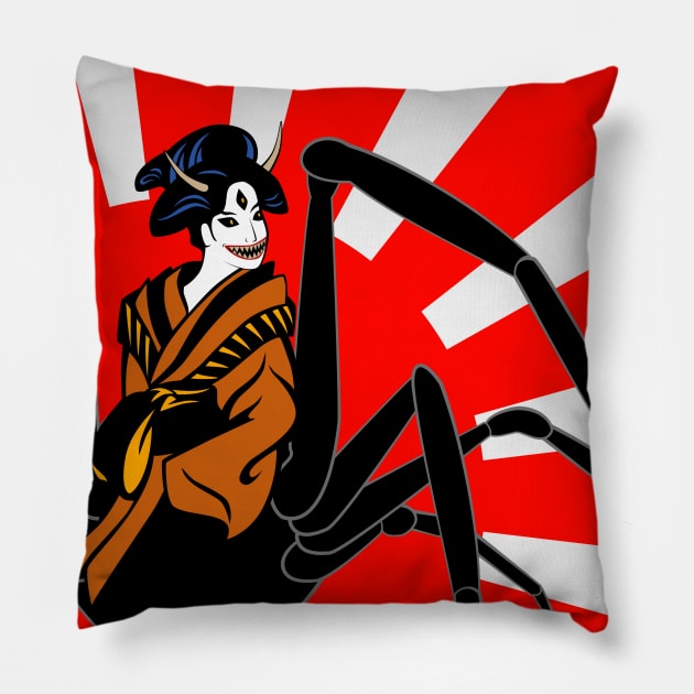 Jorōgumo… she’s a man eater! Pillow by kamikazen