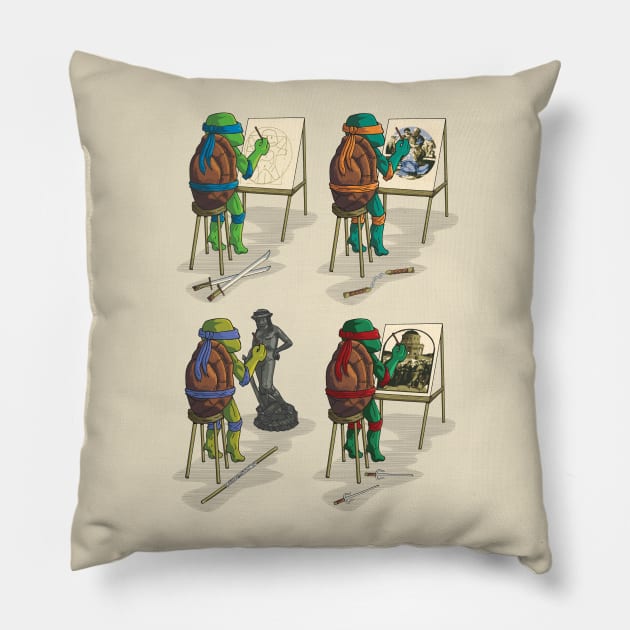 Ninja brothers of the arts Pillow by felipeoferreira