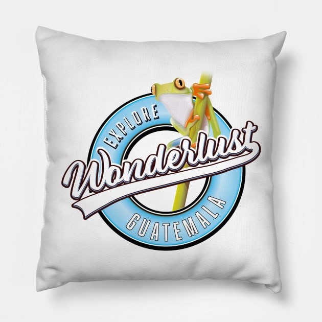 Explore Guatemala wonderlust logo Pillow by nickemporium1