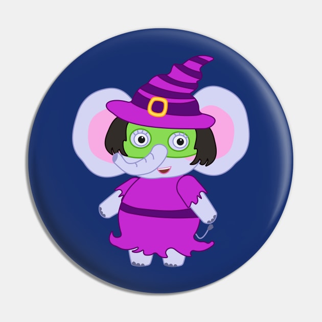 Emma Elephant - Halloween Witch costume Pin by Dinos Friends