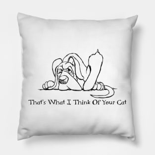 Dog Does Not Like Cat Funny Joke Original Art Pillow