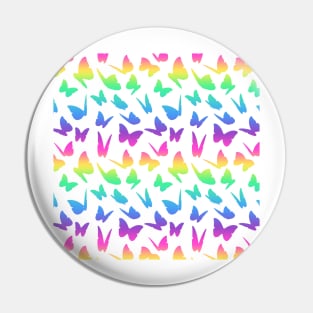 Silhouette Butterfly Pattern in a Rainbow Gradient Pin