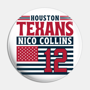 Houston Texans Collins 12 American Flag Football Pin