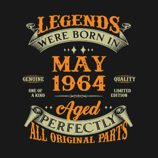 59th Birthday Gift Legends Born In May 1964 59 Years Old T-Shirt