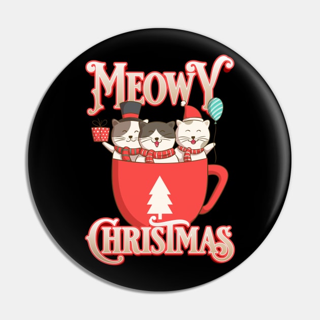 Meowy Christmas Pin by Addicted 2 Tee