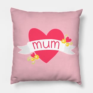 Mum Love Heart & Scroll Pillow