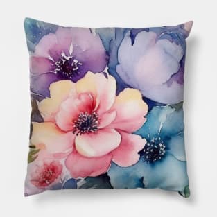 Watercolor flowers Pillow