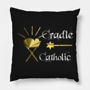 Christmas Jesus Cradle Catholic Pillow