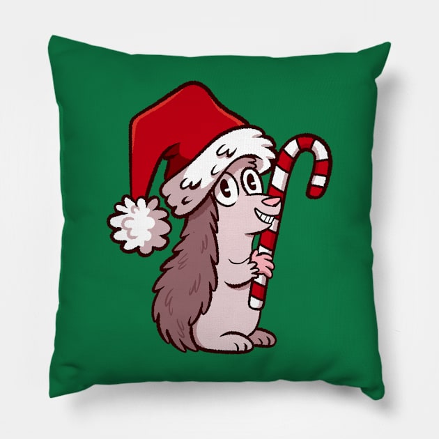 Christmas Hedgehog Pillow by Get A Klu Comics