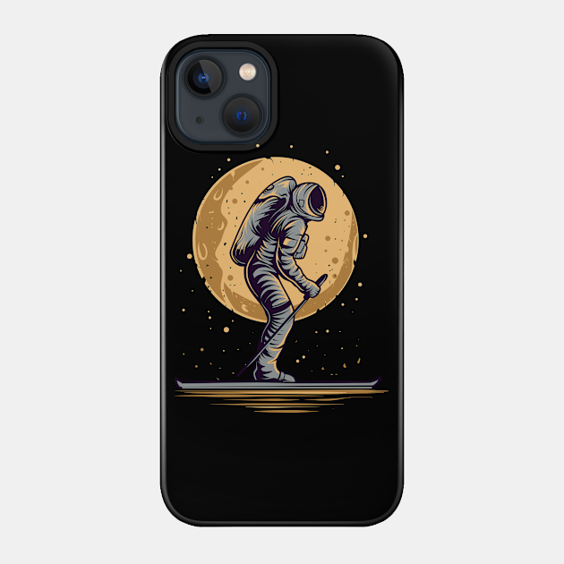 Astronaut skiing in space - Astronaut - Phone Case