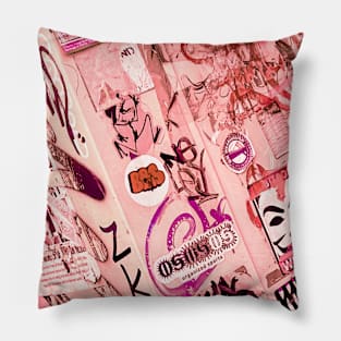 Urban Street Tags Graffiti NYC Sticker Art Pillow