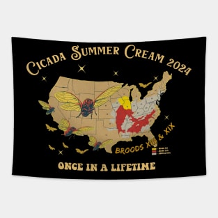 Cicadas Summer Scream Reunion Tour 2024, The Cicada Concert Tour, Insect Cicada Broods XIII & XIX, One In a Lifetime (2 Sided) Tapestry
