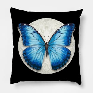 Blue Morpho Butterfly Pillow