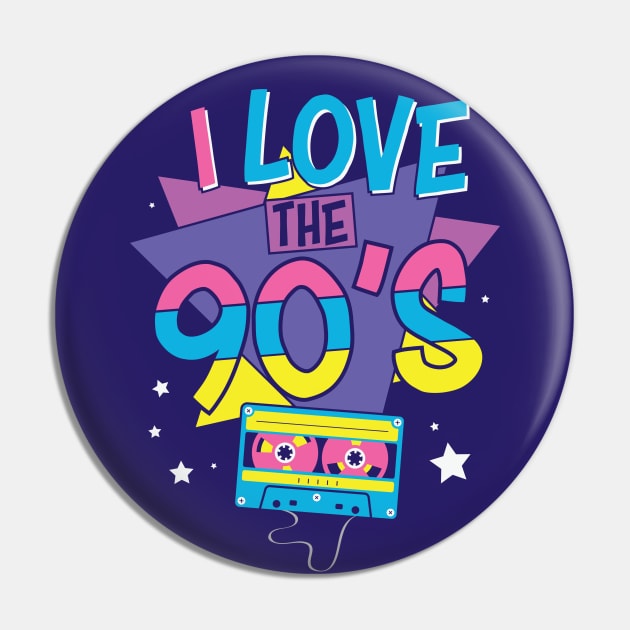 I Love the 90s // Retro 90s Nostalgia Pin by SLAG_Creative