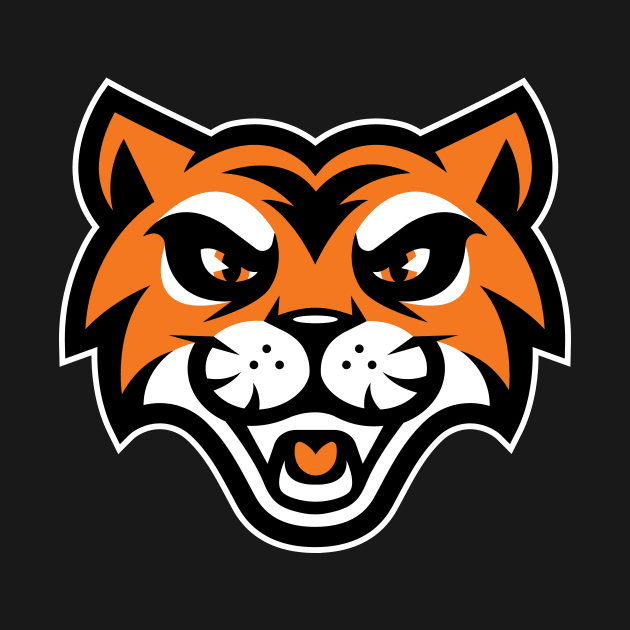 Retro Classic Orange Laughing Tiger Sports Mascot T-shirt: Sporty Fun for All Ages! by CC0hort