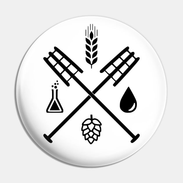 Beer Ingredients Dueling Paddles [Dark] (No Outline) Pin by PerzellBrewing