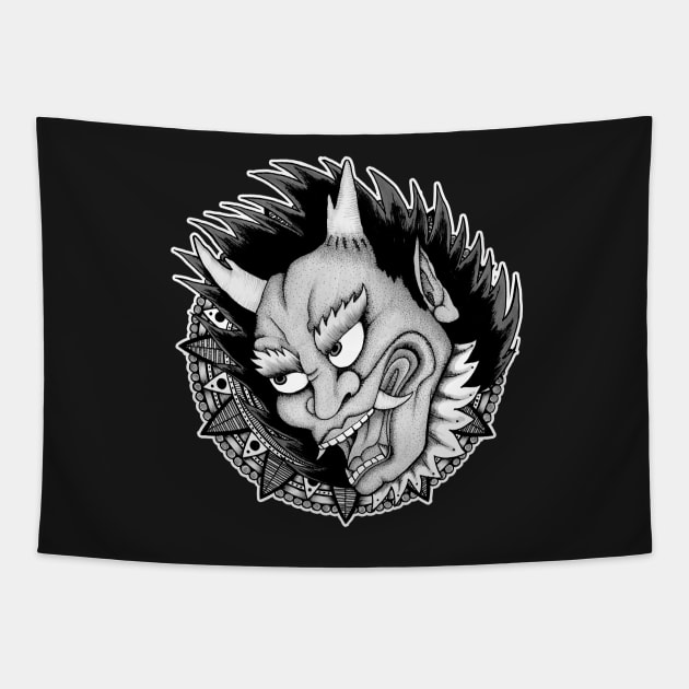 Hannya Mandala Tapestry by Litedawn