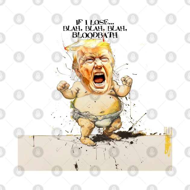 Baby Trump: If I Lose... blah, blah, blah, Bloodbath on a light (Knocked Out) background by Puff Sumo