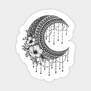 Floral moon chandelier mandala Magnet