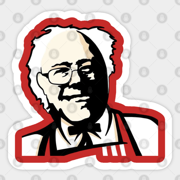 Colonel Sanders Bernie Kfc Bernie Sanders Sticker Teepublic