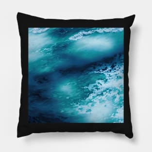 Blue ocean waves Pillow