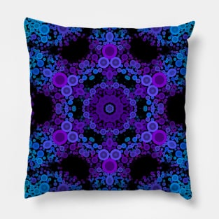 Dot Mandala Flower Blue and Purple Pillow