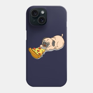 Pug Eating Pizza Phone Case