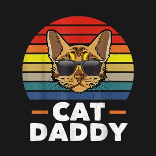 Cat Daddy Wearing Sunglasses Retro Vintage Gift T-Shirt