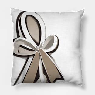 Elegant Silver Bow Design No. 649 Pillow