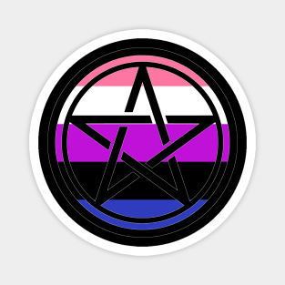 Large Print Pentacle LGBT Flag Genderfluidity Magnet