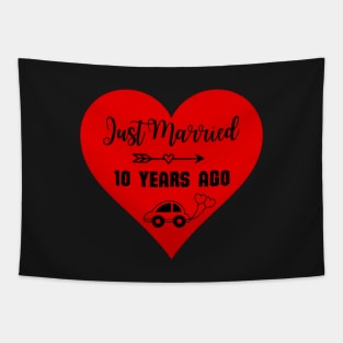 Just Married 10 Years Ago - Wedding anniversary Tapestry