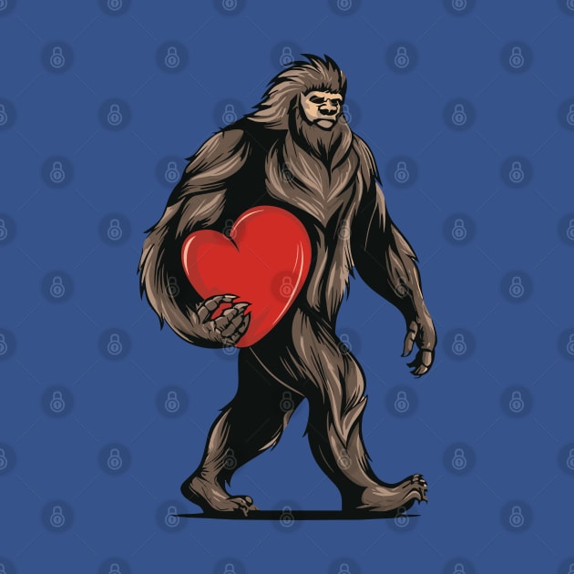 bigfoot  heart valentines day by YuriArt