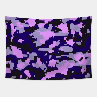 Blue Purple Digital Camouflage Tapestry