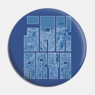 Jakarta, Indonesia City Map Typography - Blueprint Pin