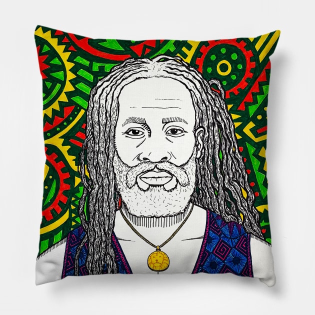 Burning Spear Pillow by mijumiART