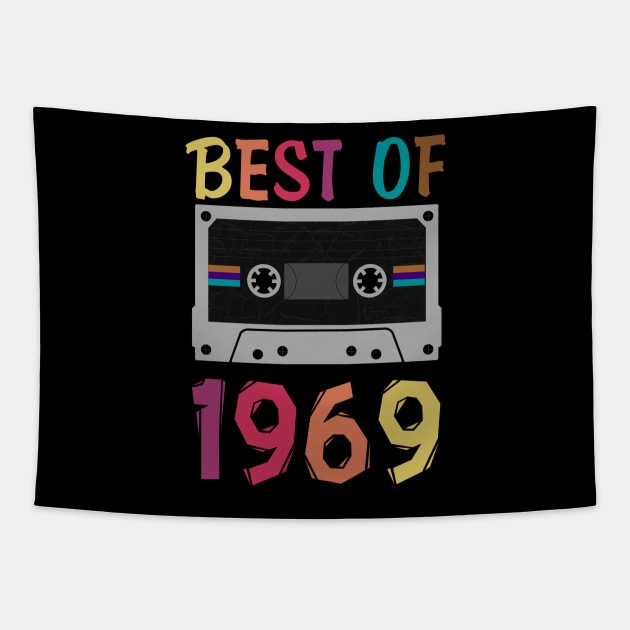 50th Birthday Shirt For Men & Woman - 1969 T-Shirt - Gift For 50 Years Olds - Vintage 1969 Tee - 50 B-Day Shirts- Retro Cassette 1969 Tapestry by Rosomyat