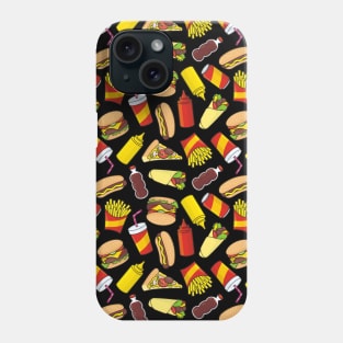 Colored Fast Food Icons Pattern Phone Case