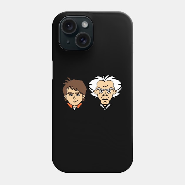 back to the future 8 bit art worl Phone Case by lord cobra