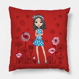 Cute fashion girl Pillow