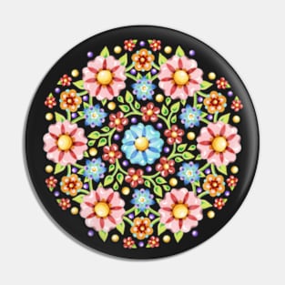 Millefiori Floral Flower Crown Pin