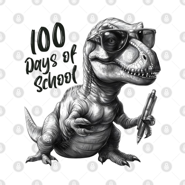 100 days of school T-Rex With Glasses by Hobbybox
